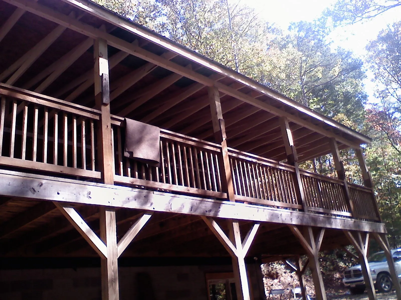 Timber framing under a new elevated porch and deck — Roof Leak Repair in Hales Corners by Roofing Brothers
